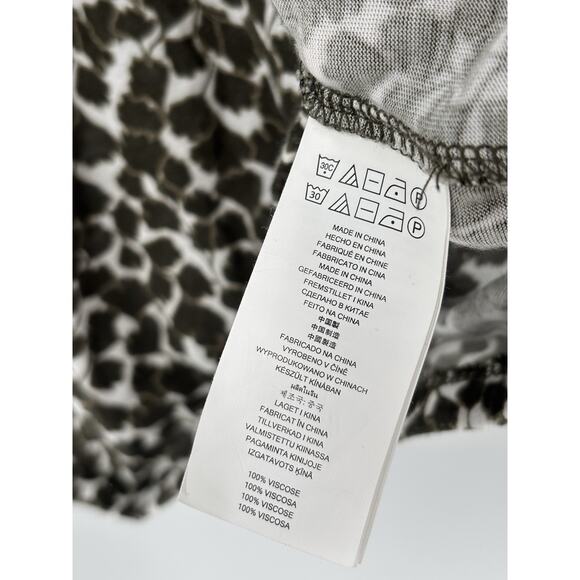 Michael Kors Blouse Womens Small Green Floral Keyhole Neck Long Sleeves Stretchy - Picture 9 of 15